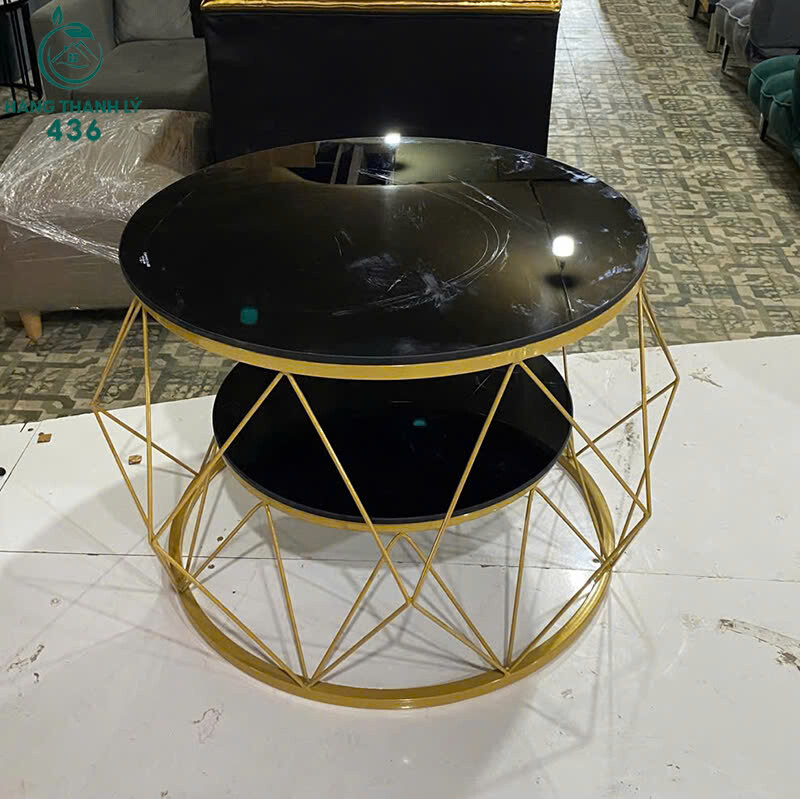 Bàn Sofa Tròn Cũ Mặt Kính Đen Khung Vàng Hai Tầng ban-sofa-tron-cu-mat-kinh-den-khung-vang-hai-tang-1 Bàn Sofa Tròn Cũ Mặt Kính Đen Khung Vàng Hai Tầng