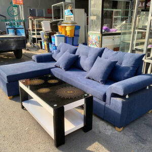 Bộ Ghế Sofa Góc L Cũ Màu Xanh Navy
