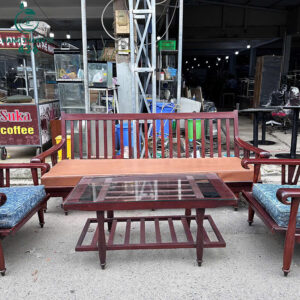 Bộ Salon Gỗ Mun Cũ Màu Nâu Đậm Sang Trọng