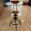 Ghế Bar Xoay Tựa Lưng Cao Mặt Gỗ