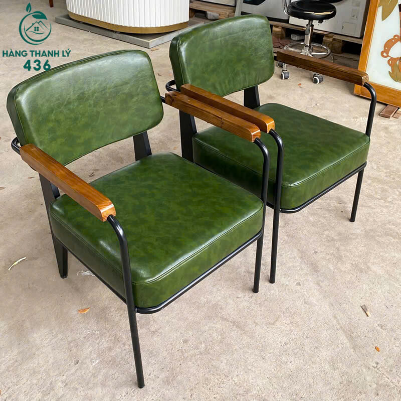 Ghế Cafe Xanh Lá Tay Vịn Gỗ Khung Sắt Đệm Da Mới 99% ghe-cafe-xanh-la-tay-vin-go-khung-sat-dem-da-moi-99-1 Ghế Cafe Xanh Lá Tay Vịn Gỗ Khung Sắt Đệm Da Mới 99%