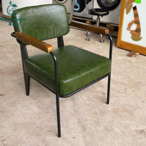 Ghế Cafe Xanh Lá Đệm Da Mới 99%