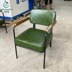 Ghế Cafe Xanh Lá Đệm Da Mới 99%