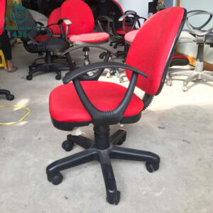 Ghế Văn Phòng Chân Xoay Cũ Bọc Đệm Màu Đỏ