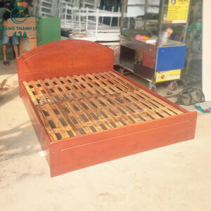 Giường Gỗ Cao Su 1M6x2M Có Nan Giường Cũ