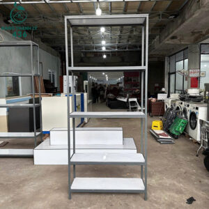 Kệ Trưng Bày Cũ Khung Chân Sắt Mặt Gỗ