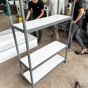 Kệ Trưng Bày Cũ Khung Chân Sắt Mặt Gỗ
