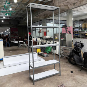 Kệ Trưng Bày Cũ Khung Chân Sắt Mặt Gỗ