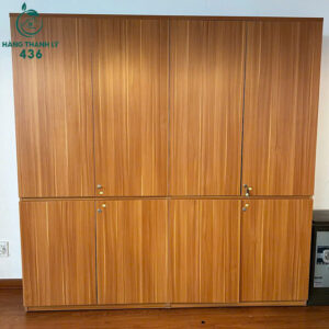 Tủ Hồ Sơ Cũ 8 Cánh Nhiều Ngăn Màu Nâu Gỗ Sang Trọng