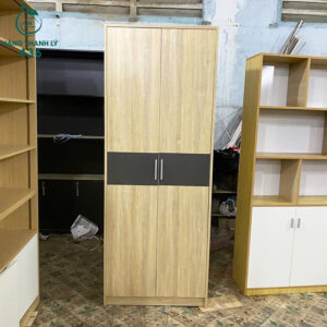 Tủ Hồ Sơ Gỗ Phối Sọc Xám 2M1x80CM Mới 99%
