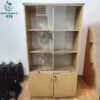 Tủ Hồ Sơ Gỗ Cũ 1Mx1M8 Cửa Kính Trượt 3 Tầng