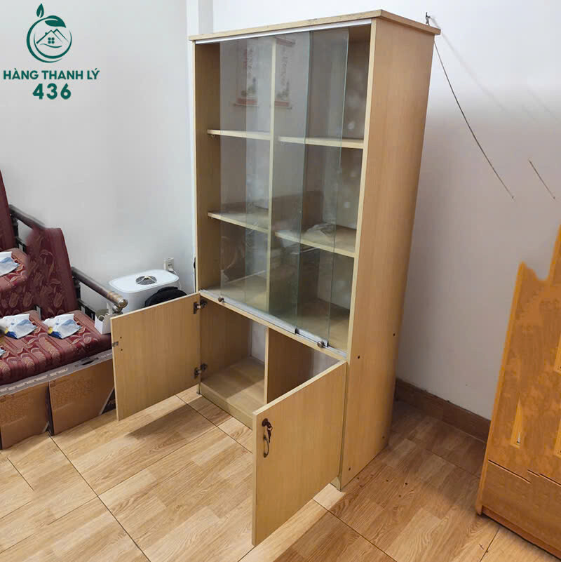 Tủ Hồ Sơ Gỗ Cũ 1Mx1M8 Màu Be Có Cửa Kính Trượt 3 Tầng tu-ho-so-go-cu-1mx1m8-cua-kinh-truot-3-tang-2 Tủ Hồ Sơ Gỗ Cũ 1Mx1M8 Màu Be Có Cửa Kính Trượt 3 Tầng