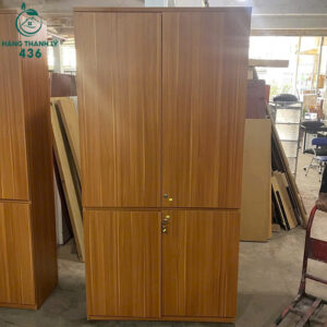 Tủ Hồ Sơ Gỗ Cũ 2Mx1M 4 Cánh Nhiều Ngăn