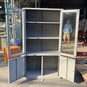 Tủ Hồ Sơ Sắt Cũ 1M8x1M Cửa Kính 2 Cánh