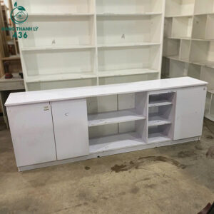 Tủ Hồ Sơ Thấp Cũ Màu Trắng 3 Cánh