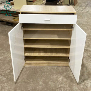 Tủ Giày Dép Gỗ Màu Trắng 2 Cánh Mới 99%