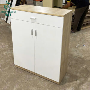 Tủ Giày Dép Gỗ Màu Trắng 2 Cánh Mới 99%