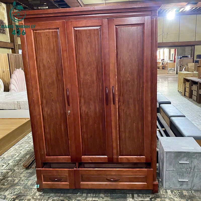 Tủ Quần Áo Gỗ 3 Cánh 2M1x1M5 Kèm 2 Hộc Bền Đẹp Mới 99% tu-quan-ao-go-3-canh-2m1x1m5-kem-2-hoc-ben-dep-moi-99-3 Tủ Quần Áo Gỗ 3 Cánh 2M1x1M5 Kèm 2 Hộc Bền Đẹp Mới 99%