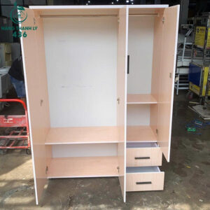 Tủ Quần Áo Gỗ Cũ 1M8x1M2 3 Cánh Kèm 2 Hộc Kéo