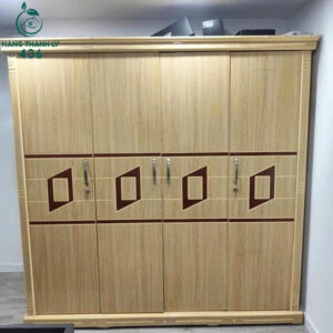 Tủ Quần Áo Gỗ Cũ 1M95x2M 4 Cánh Lớn Họa Tiết Đẹp