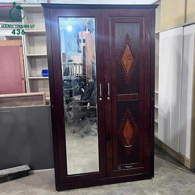 Tủ Quần Áo Gỗ Cũ 2 Cánh 2Mx1M2 Có Gương Họa Tiết Đẹp tu-quan-ao-go-cu-2-canh-2mx1m2-co-guong-2 Tủ Quần Áo Gỗ Cũ 2 Cánh 2Mx1M2 Có Gương Họa Tiết Đẹp