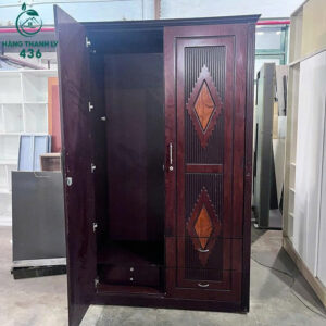 Tủ Quần Áo Gỗ Cũ 2 Cánh 2Mx1M2 Có Gương