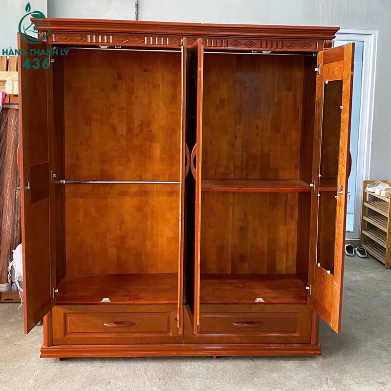 Tủ Quần Áo Gỗ Tự Nhiên 4 Cánh 2 Hộc Sang Trọng Mới 99% tu-quan-ao-go-tu-nhien-4-canh-2-hoc-sang-trong-moi-99-3 Tủ Quần Áo Gỗ Tự Nhiên 4 Cánh 2 Hộc Sang Trọng Mới 99%