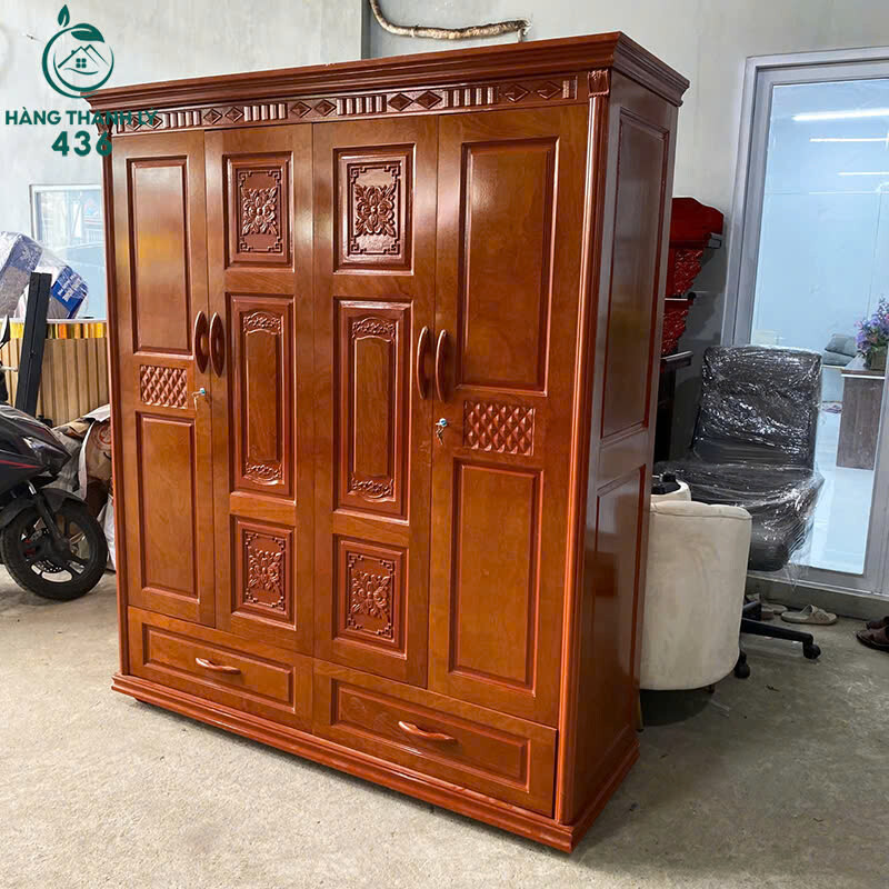 Tủ Quần Áo Gỗ Tự Nhiên 4 Cánh 2 Hộc Sang Trọng Mới 99% tu-quan-ao-go-tu-nhien-4-canh-2-hoc-sang-trong-moi-99-5 Tủ Quần Áo Gỗ Tự Nhiên 4 Cánh 2 Hộc Sang Trọng Mới 99%