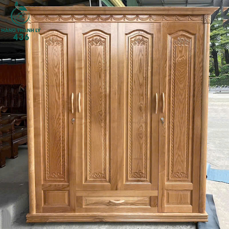 Tủ Quần Áo Gỗ Tự Nhiên 4 Cánh Sang Trọng Mới 99% (Nhiều Mẫu) tu-quan-ao-go-tu-nhien-4-canh-sang-trong-moi-99-1 Tủ Quần Áo Gỗ Tự Nhiên 4 Cánh Sang Trọng Mới 99% (Nhiều Mẫu)
