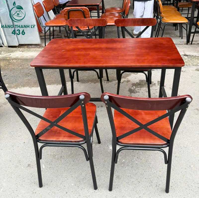 Bàn Ghế Quán Ăn Mặt Gỗ Chân Sắt Chắc Chắn Mới 99% ban-ghe-quan-an-mat-go-chan-sat-chac-chan-moi-99-1 Bàn Ghế Quán Ăn Mặt Gỗ Chân Sắt Chắc Chắn Mới 99%