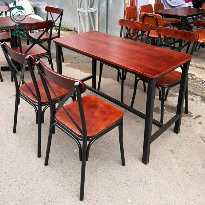 Bàn Ghế Quán Ăn Mặt Gỗ Chân Sắt Chắc Chắn Mới 99% ban-ghe-quan-an-mat-go-chan-sat-chac-chan-moi-99-4 Bàn Ghế Quán Ăn Mặt Gỗ Chân Sắt Chắc Chắn Mới 99%
