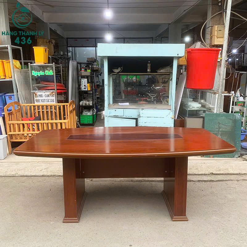 Bàn Họp Gỗ Lớn Cũ 2Mx1M2 Kiểu Sang Trọng ban-hop-go-lon-cu-kieu-sang-trong-2 Bàn Họp Gỗ Lớn Cũ 2Mx1M2 Kiểu Sang Trọng