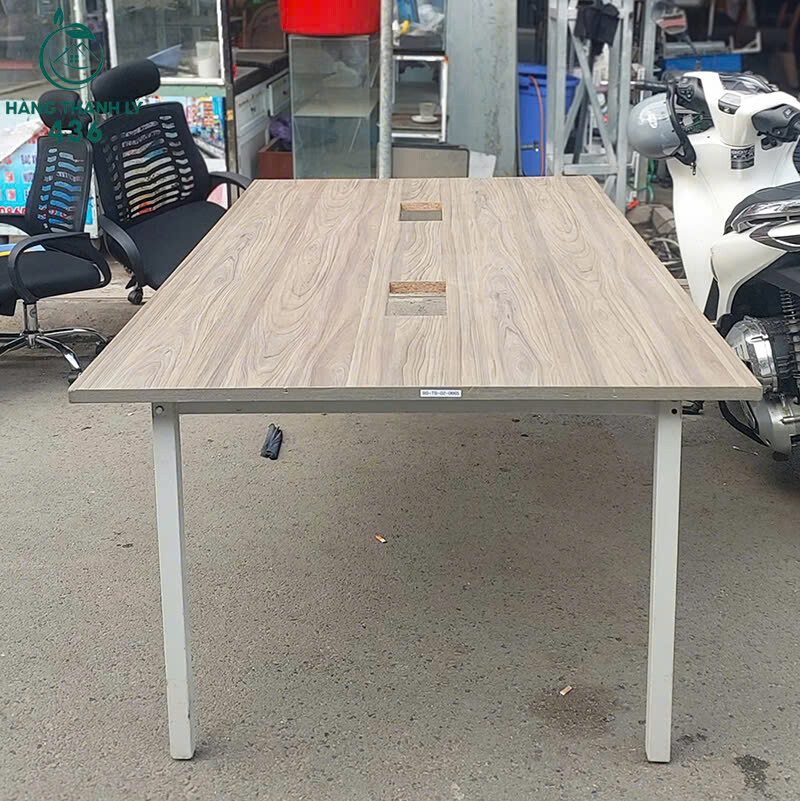 ban-lam-viec-cu-1m2x2mx75cm-mat-go-chan-kim-loai-1 Bàn Làm Việc Cũ 1M2x2Mx75CM Mặt Gỗ Chân Kim Loại  