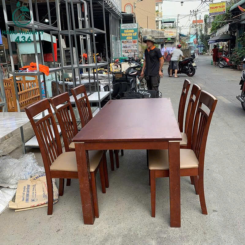 Bộ Bàn Ăn Gỗ 1M6x80CM 6 Ghế Cũ Thanh Lý bo-ban-an-go-6-ghe-cu-thanh-ly-3 Bộ Bàn Ăn Gỗ 1M6x80CM 6 Ghế Cũ Thanh Lý