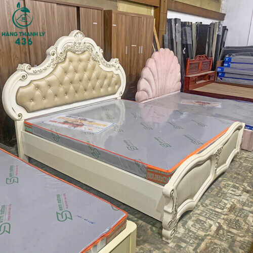giuong-ngu-tan-co-dien-cu-boc-nem-cao-cap-4 Giường Ngủ Tân Cổ Điển Cũ 1M6x2M Bọc Nệm Cao Cấp  