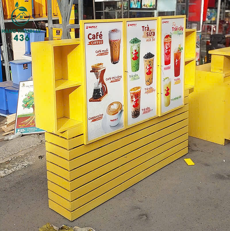 Quầy Cà Phê Cũ 1M8x60CMx23CM Bán Hàng Di Động quay-ca-phe-cu-ban-hang-di-dong-1 Quầy Cà Phê Cũ 1M8x60CMx23CM Bán Hàng Di Động