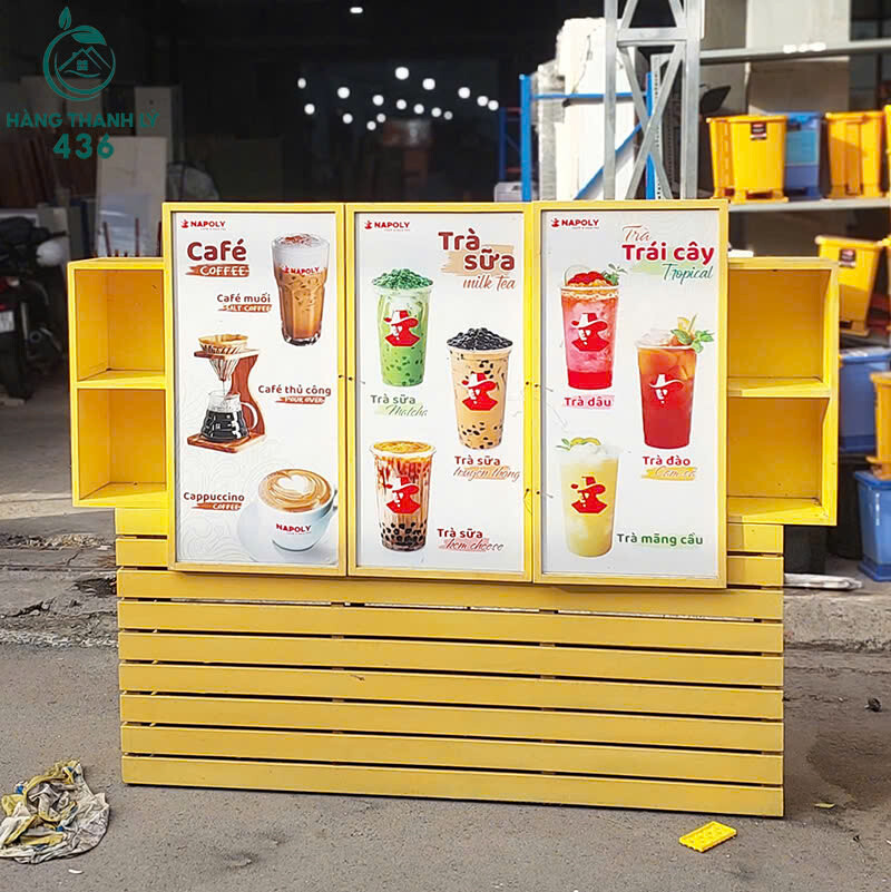 Quầy Cà Phê Cũ 1M8x60CMx23CM Bán Hàng Di Động quay-ca-phe-cu-ban-hang-di-dong-2 Quầy Cà Phê Cũ 1M8x60CMx23CM Bán Hàng Di Động