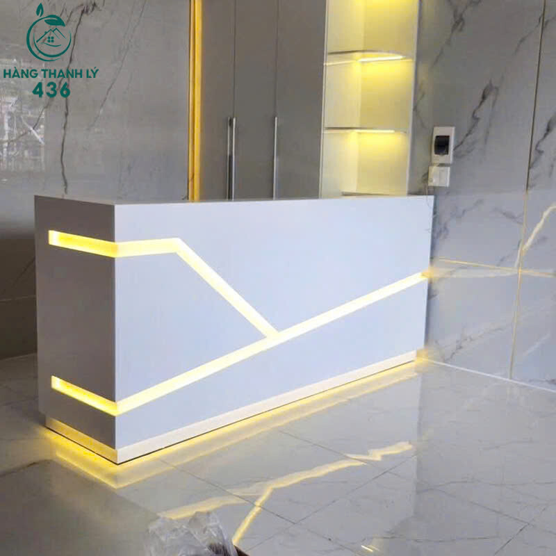 Quầy Lễ Tân Đèn LED Mặt Đá Sang Trọng Mới 99% quay-le-tan-den-led-mat-da-sang-trong-moi-99 Quầy Lễ Tân Đèn LED Mặt Đá Sang Trọng Mới 99%