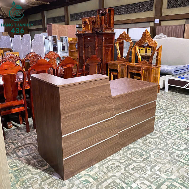 Quầy Lễ Tân Gỗ Nâu Màu Trắng Hòa Quyện Mới 99% quay-le-tan-go-nau-mau-trang-hoa-quyen-moi-99-3 Quầy Lễ Tân Gỗ Nâu Màu Trắng Hòa Quyện Mới 99%