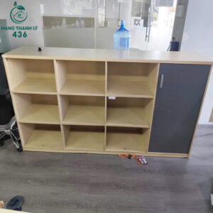 Tủ Kệ Sách Trưng Bày Cũ 1Mx2M3 Văn Phòng Vân Gỗ