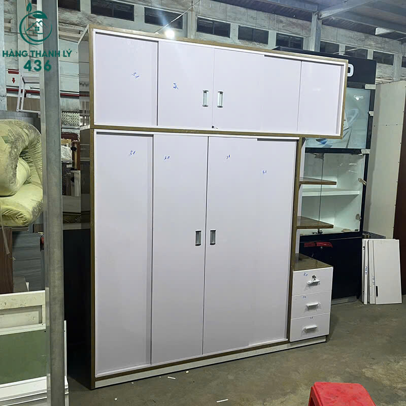 Tủ Quần Áo Cũ 2Mx2M4 Kết Hợp Kệ Màu Trắng Sang Trọng tu-quan-ao-cu-ket-hop-ke-luu-tru-mau-trang-sang-trong-4 Tủ Quần Áo Cũ 2Mx2M4 Kết Hợp Kệ Màu Trắng Sang Trọng