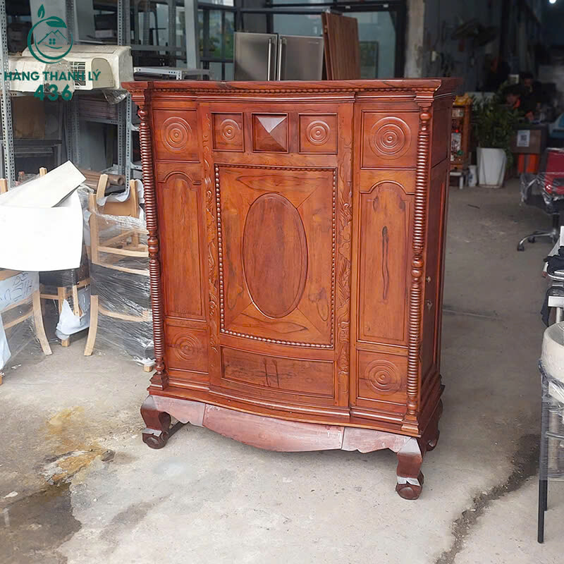 tu-tho-go-cham-khac-hoa-van-co-cu-3 Tủ Thờ Gỗ 1M22x1M56x50CM Chạm Khắc Hoa Văn Cổ Cũ  