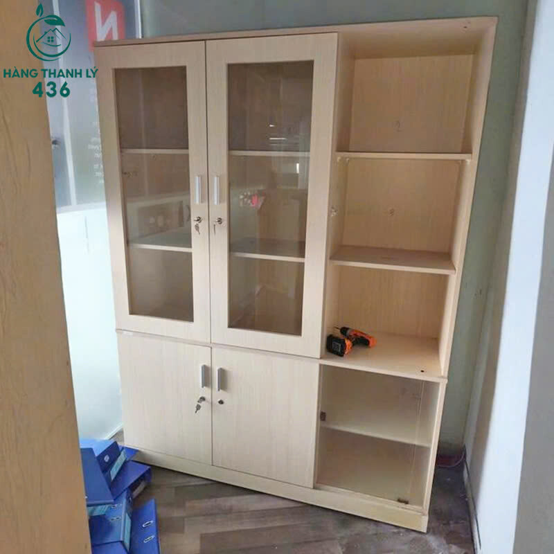 Tủ Trưng Bày Cũ 1M5x2Mx40CM Kính Trắng Kèm Tủ Dưới tu-trung-bay-cu-van-go-2-canh-6-ngan-2 Tủ Trưng Bày Cũ 1M5x2Mx40CM Kính Trắng Kèm Tủ Dưới