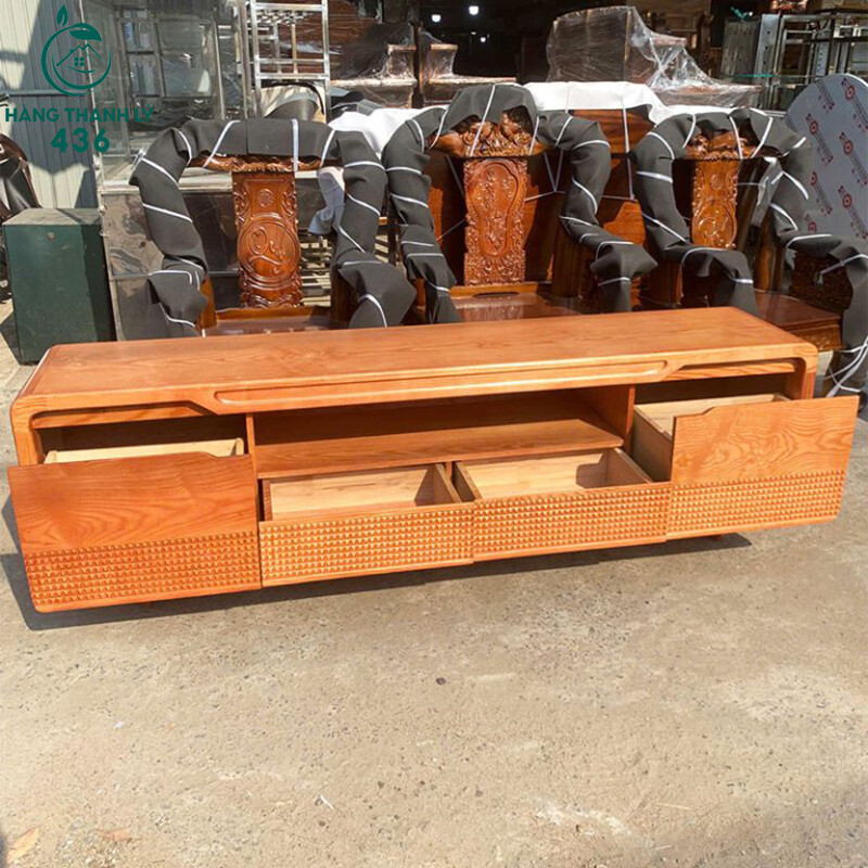 Kệ Tivi Gỗ Tự Nhiên 4 Ngăn Kéo 2MX40CMX58CM Mới 99% ke-tivi-go-tu-nhien-4-ngan-keo-2mx40cmx58cm-moi-99-2 Kệ Tivi Gỗ Tự Nhiên 4 Ngăn Kéo 2MX40CMX58CM Mới 99%