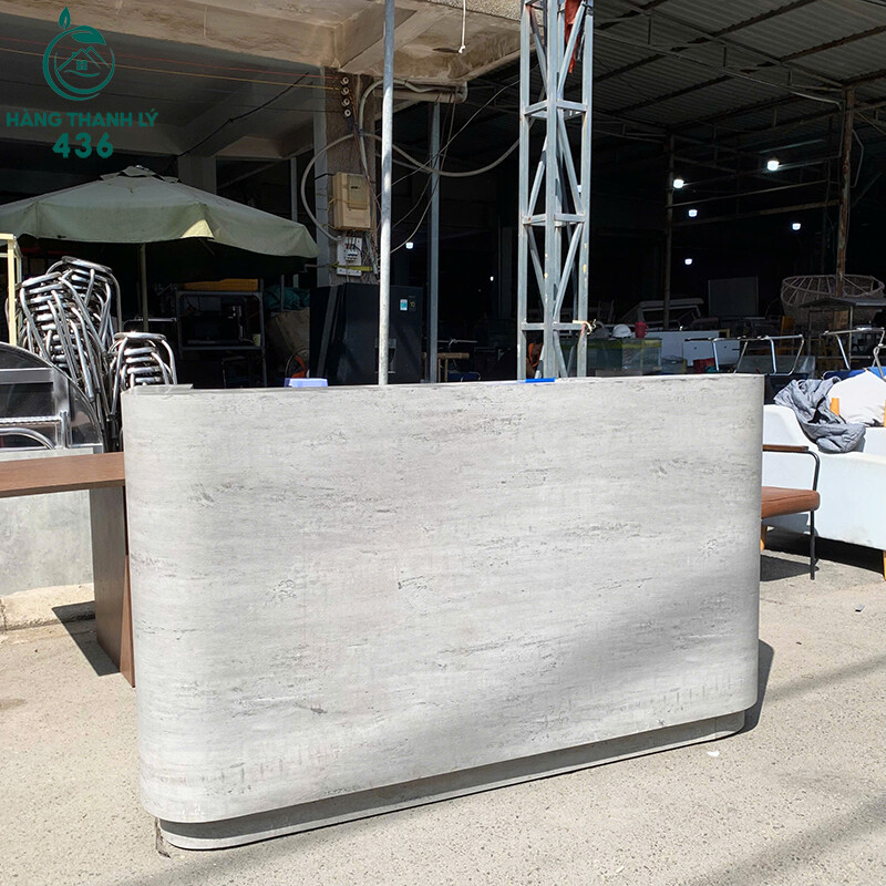 Quầy Lễ Tân Cũ 1M85X60CMX1M1 Màu Xám quay-le-tan-cu-1m85x60cmx1m1-mau-xam-2 Quầy Lễ Tân Cũ 1M85X60CMX1M1 Màu Xám