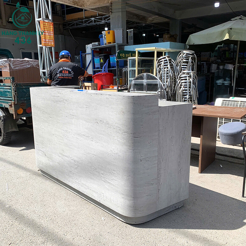 Quầy Lễ Tân Cũ 1M85X60CMX1M1 Màu Xám quay-le-tan-cu-1m85x60cmx1m1-mau-xam-3 Quầy Lễ Tân Cũ 1M85X60CMX1M1 Màu Xám