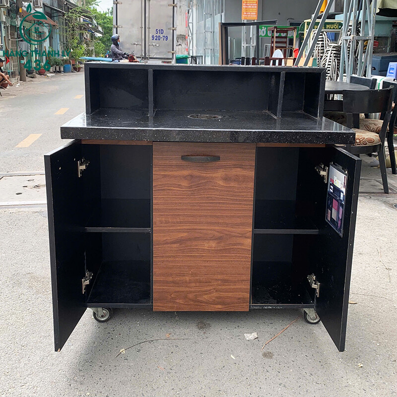 Quầy Lễ Tân Cũ 1MX55CMX1M05 Mặt Đá Đen Gỗ Màu Nâu quay-le-tan-cu-1mx55cmx1m05-mat-da-den-go-mau-nau-1 Quầy Lễ Tân Cũ 1MX55CMX1M05 Mặt Đá Đen Gỗ Màu Nâu