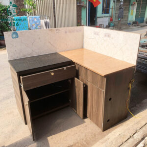 Quầy Lễ Tân Gỗ Cũ 1M37X1M18X1M26