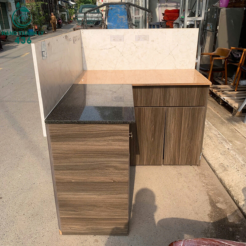 Quầy Lễ Tân Gỗ Cũ 1M37X1M18X1M26 Phối Màu Vân Đá Trắng quay-le-tan-go-cu-1m37x1m18x1m26-phoi-mau-van-da-trang-5 Quầy Lễ Tân Gỗ Cũ 1M37X1M18X1M26 Phối Màu Vân Đá Trắng