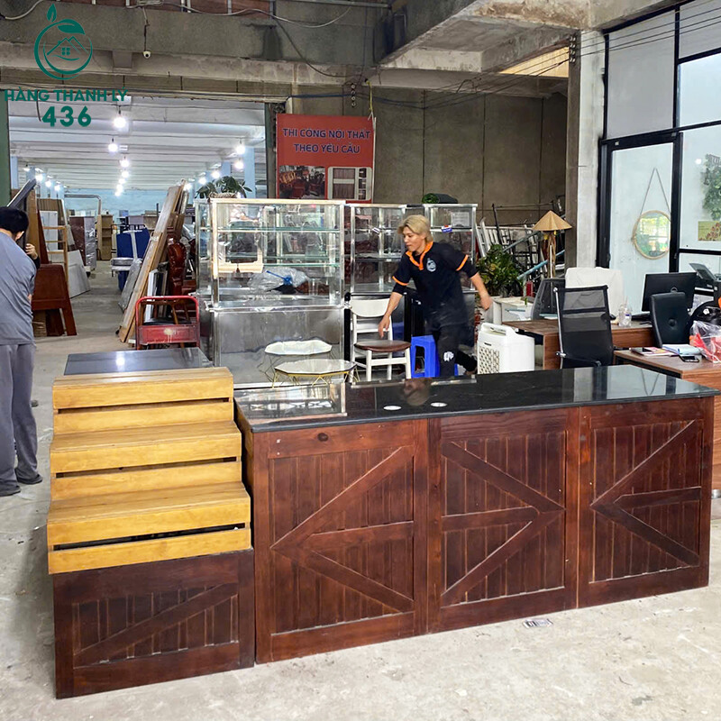 quay-thu-ngan-cu-2m45x1m9x80cm-chat-lieu-go-phoi-mat-da-5 Quầy Thu Ngân Cũ 2M45X1M9X80CM Chất Liệu Gỗ Phối Mặt Đá  